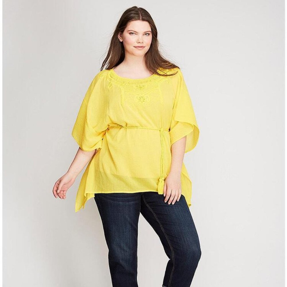 Lane Bryant Gauze Drama Tunic Blouse with Camisole 22/24